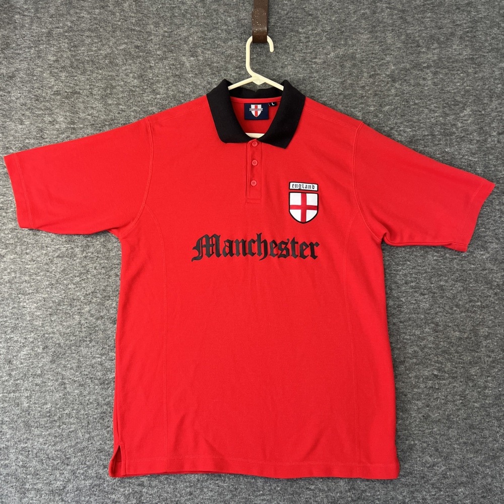 Manchester England‎ Team Spirit Polo Shirt #10 Red Mens Size Large